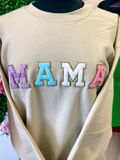 "MAMA" *PRE ORDER* (Expected Completion Early/Mid June) Chenille Patch Unisex Crewneck