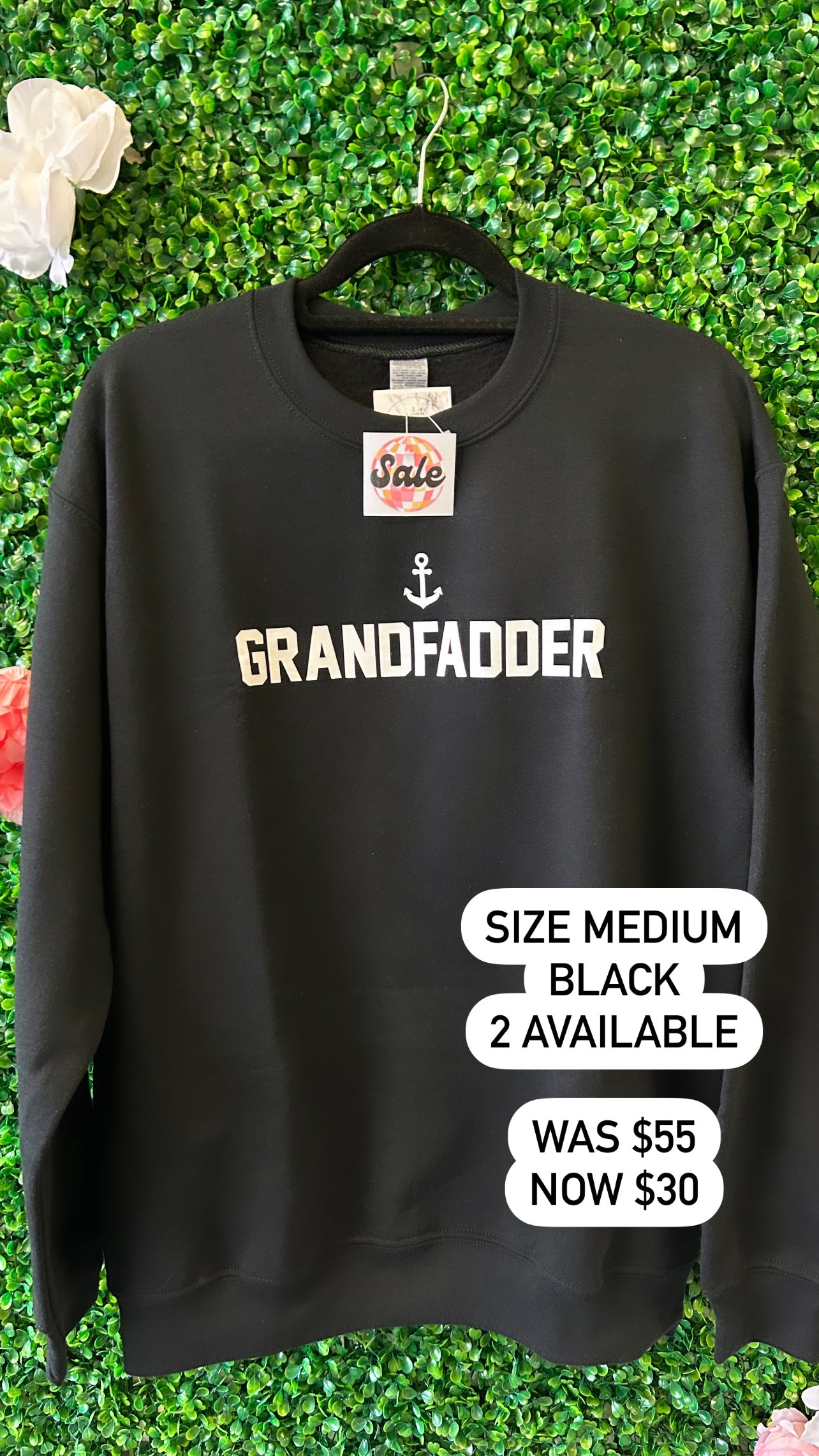 *CLEARANCE* Grandfadder Crewneck Sweatshirt - Black - Size Medium