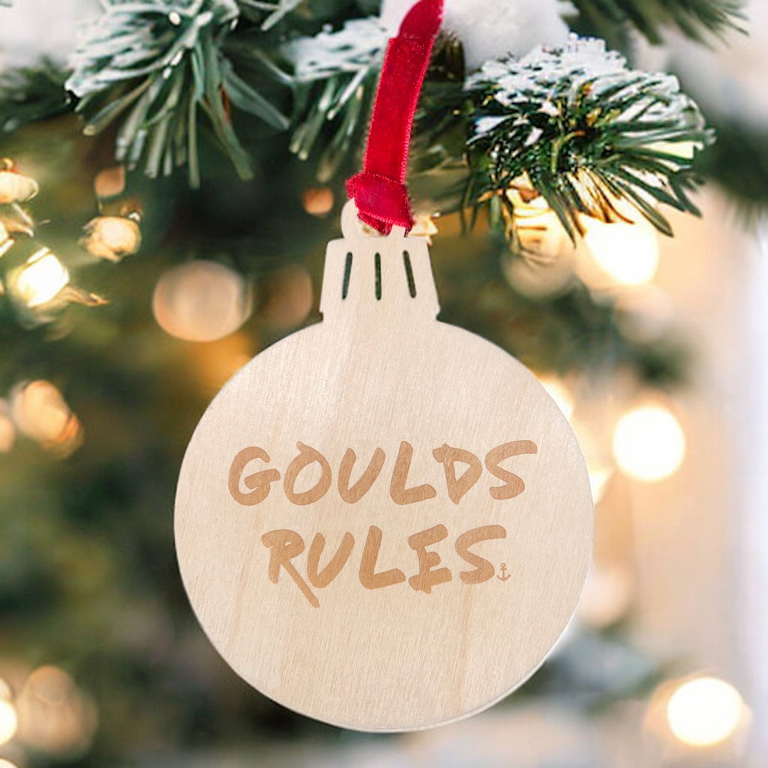 "Goulds Rules" Wooden Ornament SaltwaterDesigns NL