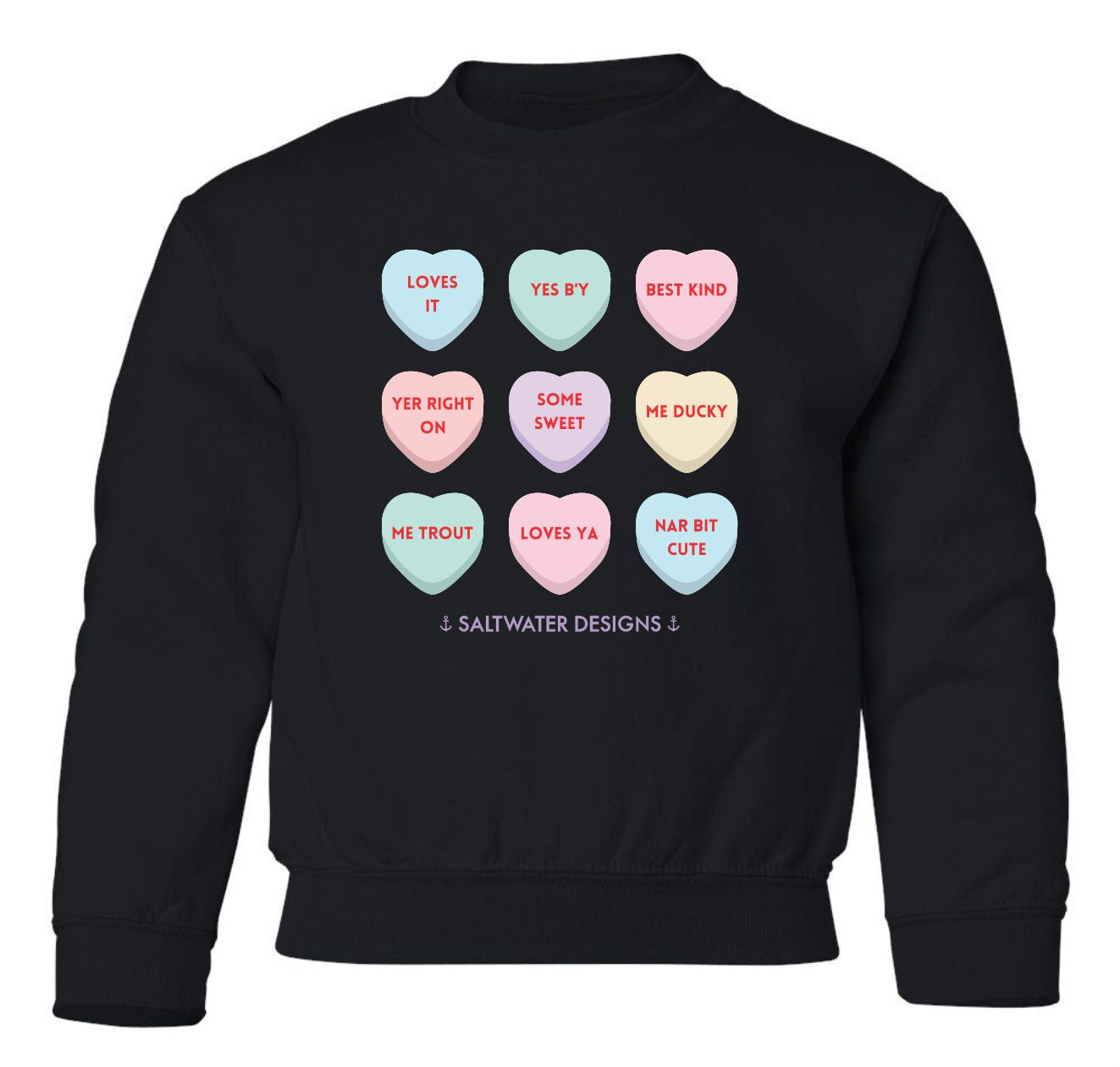 "Candy Hearts" Toddler/Youth Crewneck Sweatshirt