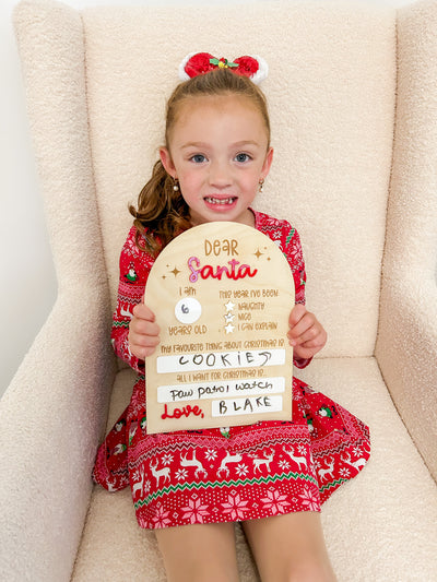 "Dear Santa" Dry Erase Sign