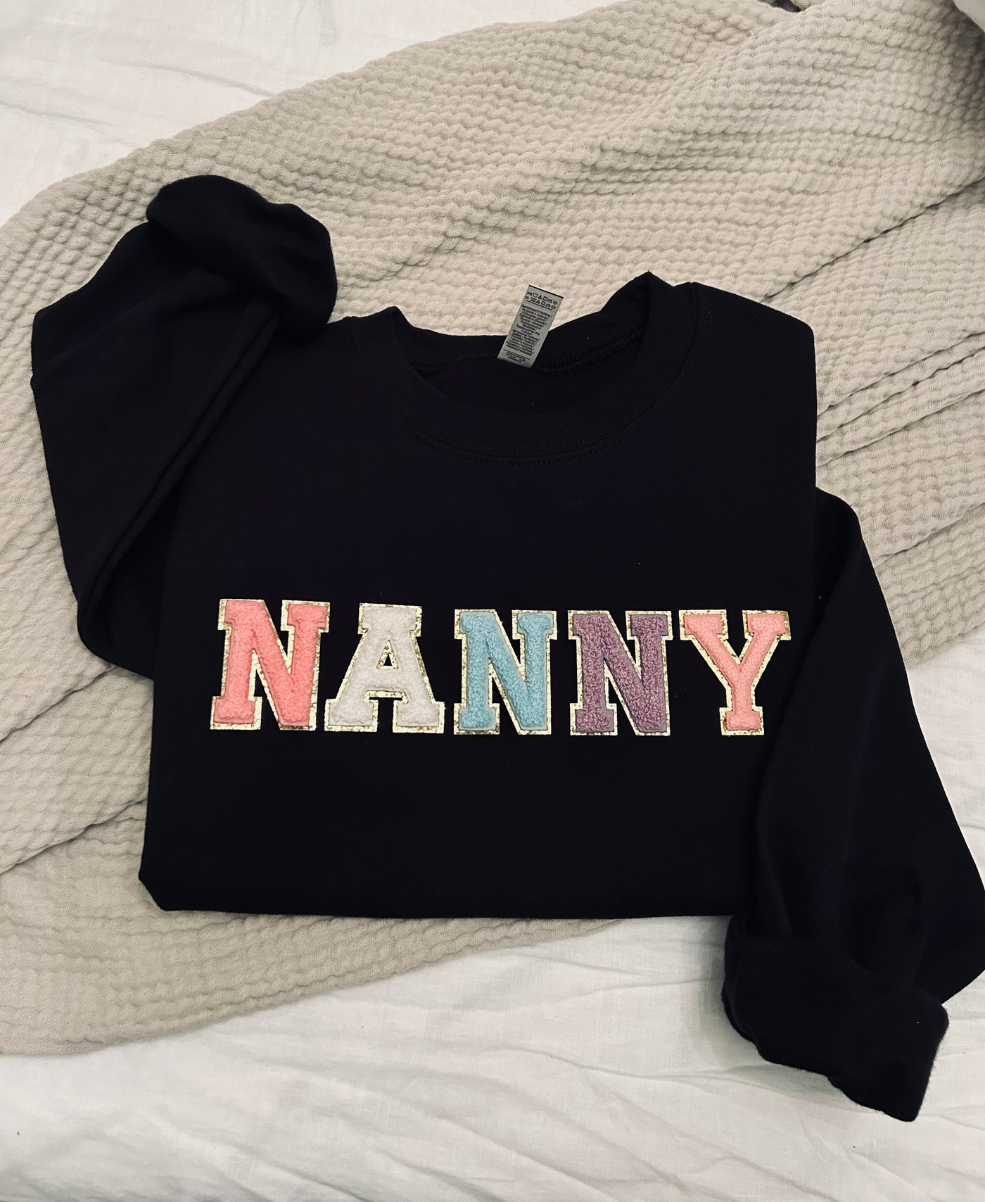 "NANNY" *PRE ORDER* (Expected Completion Early/Mid June) Chenille Patch Unisex Crewneck