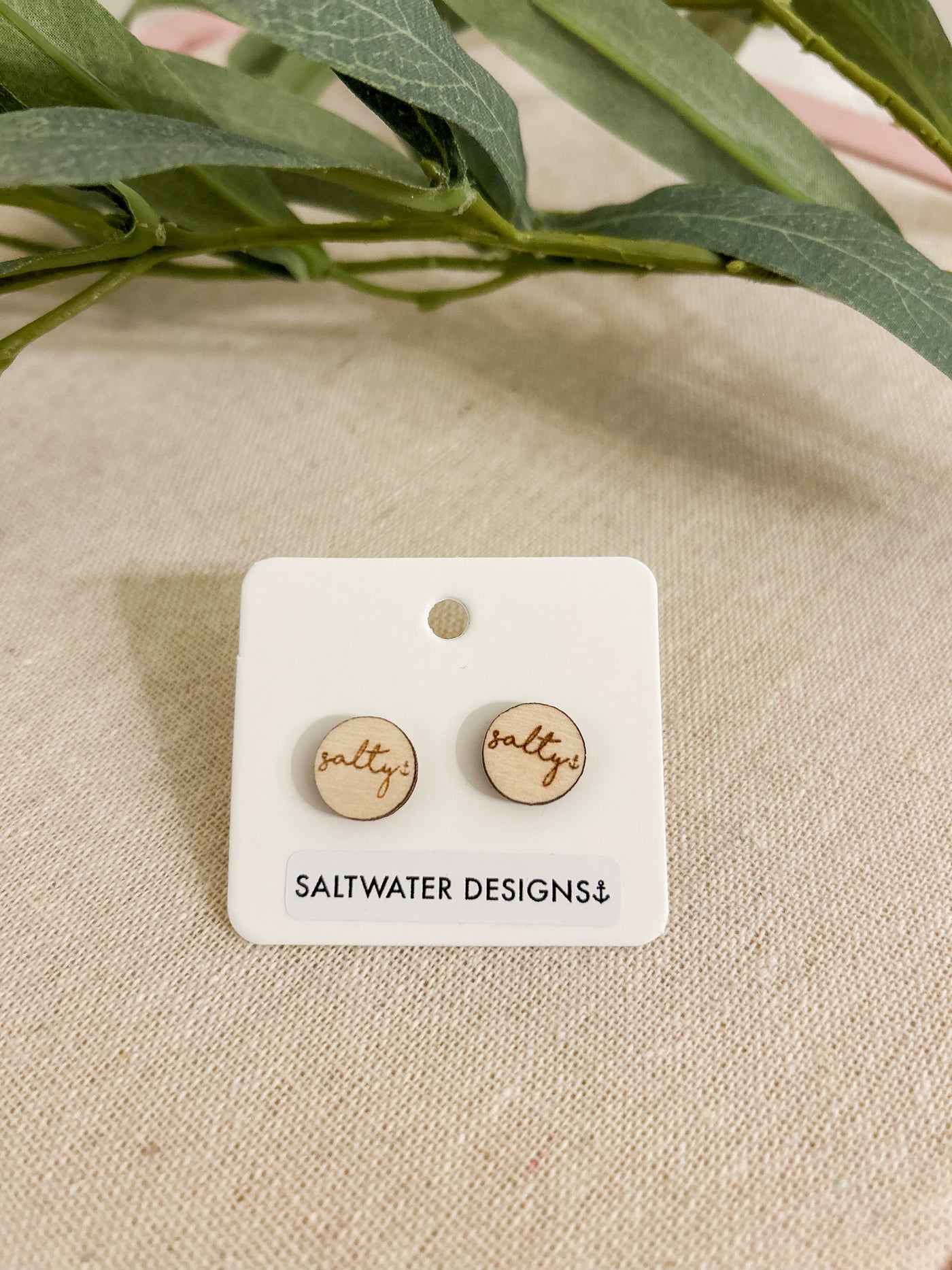 SWD Wooden Stud Earrings