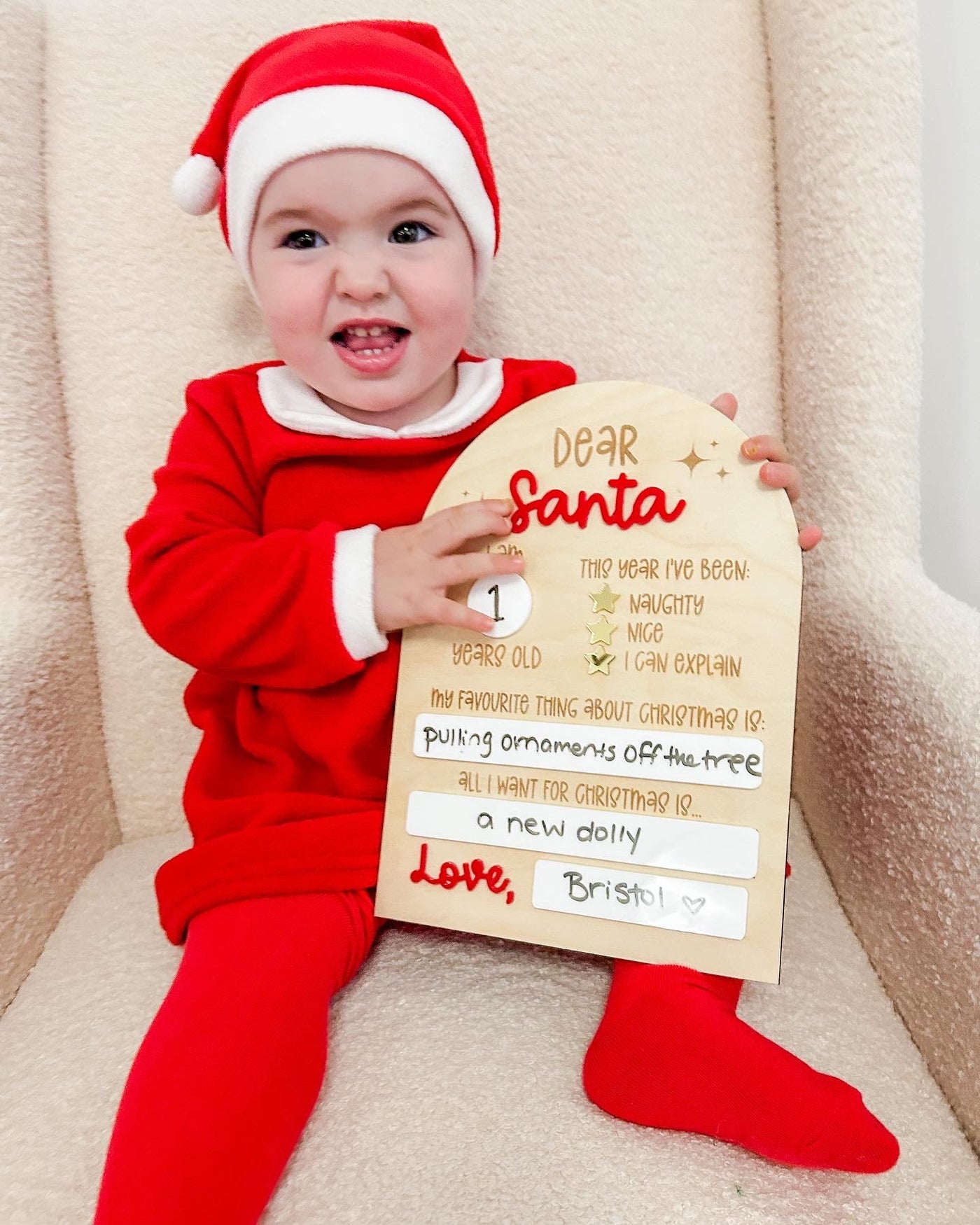 "Dear Santa" Dry Erase Sign