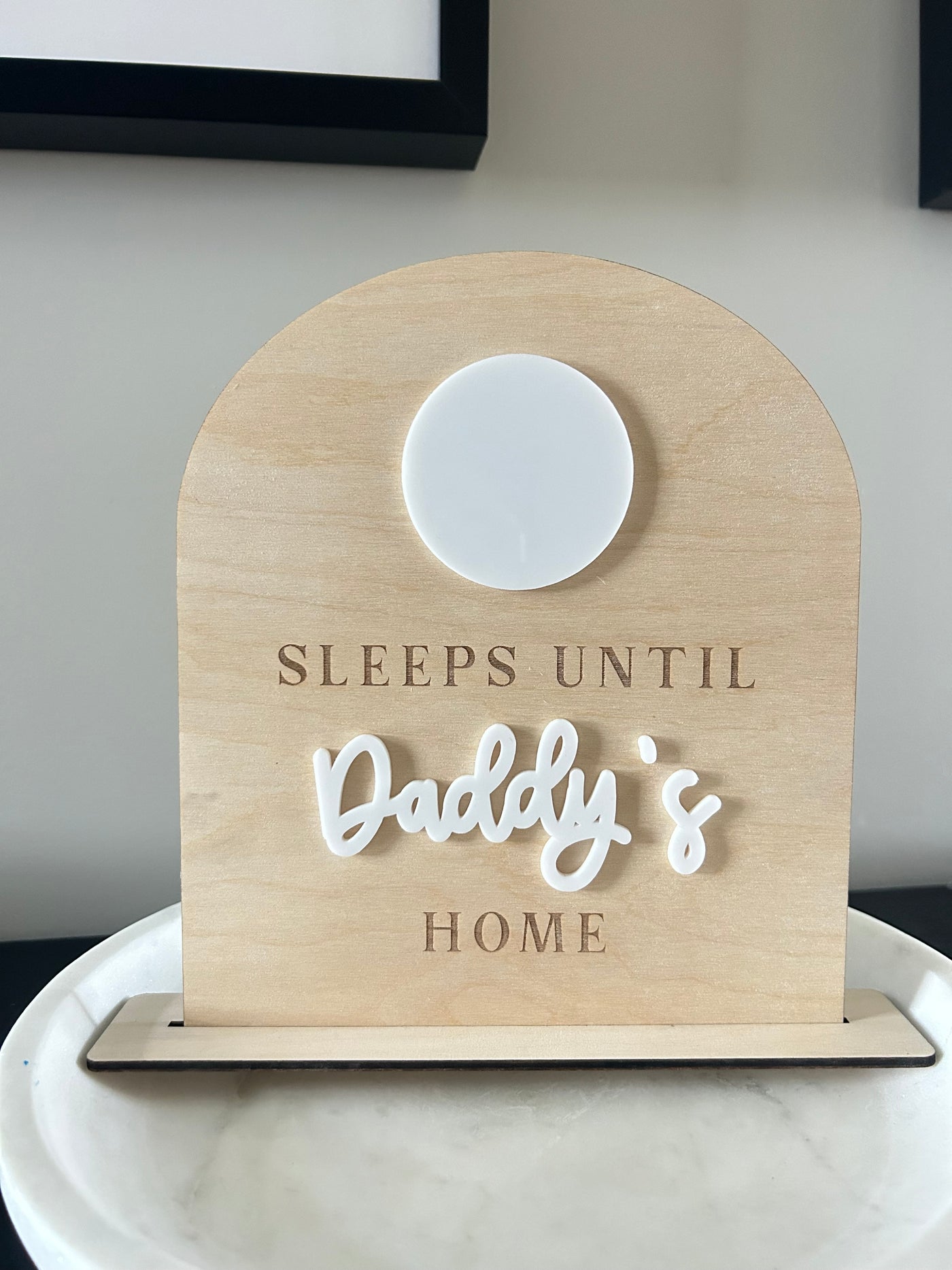 Sleeps Until Daddy’s Home Dry Erase Countdown Sign