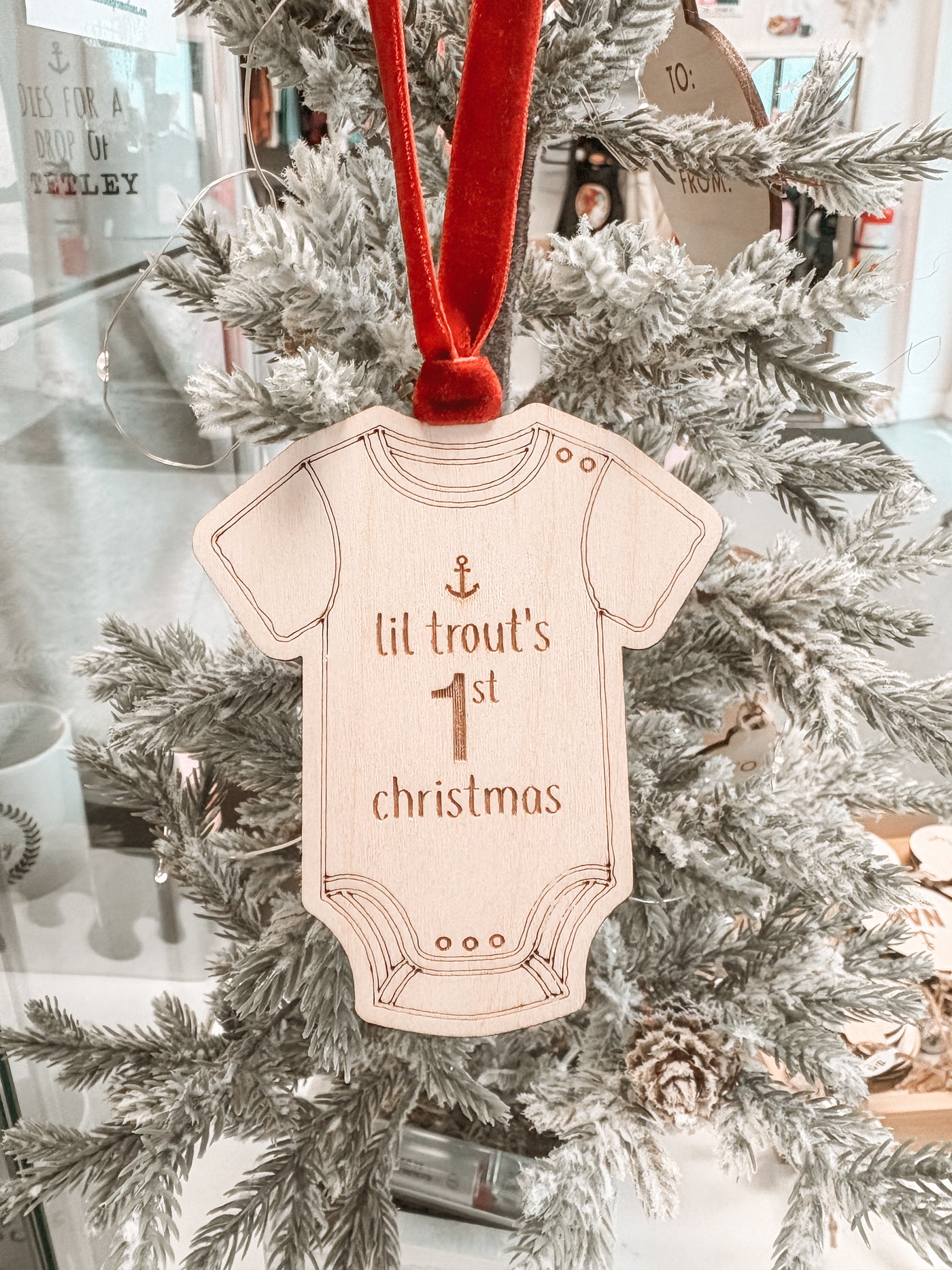 "Lil Trout's 1st Christmas" Wooden Ornament