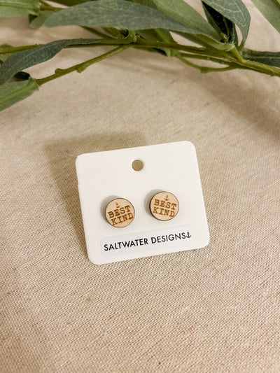 SWD Wooden Stud Earrings