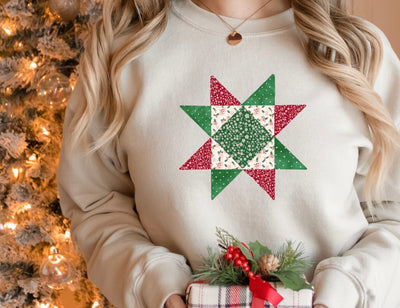 Sea Bloom Designs “Christmas Quilt” Unisex Crewneck Sweatshirt