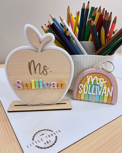 Teacher Apple Desk Sign