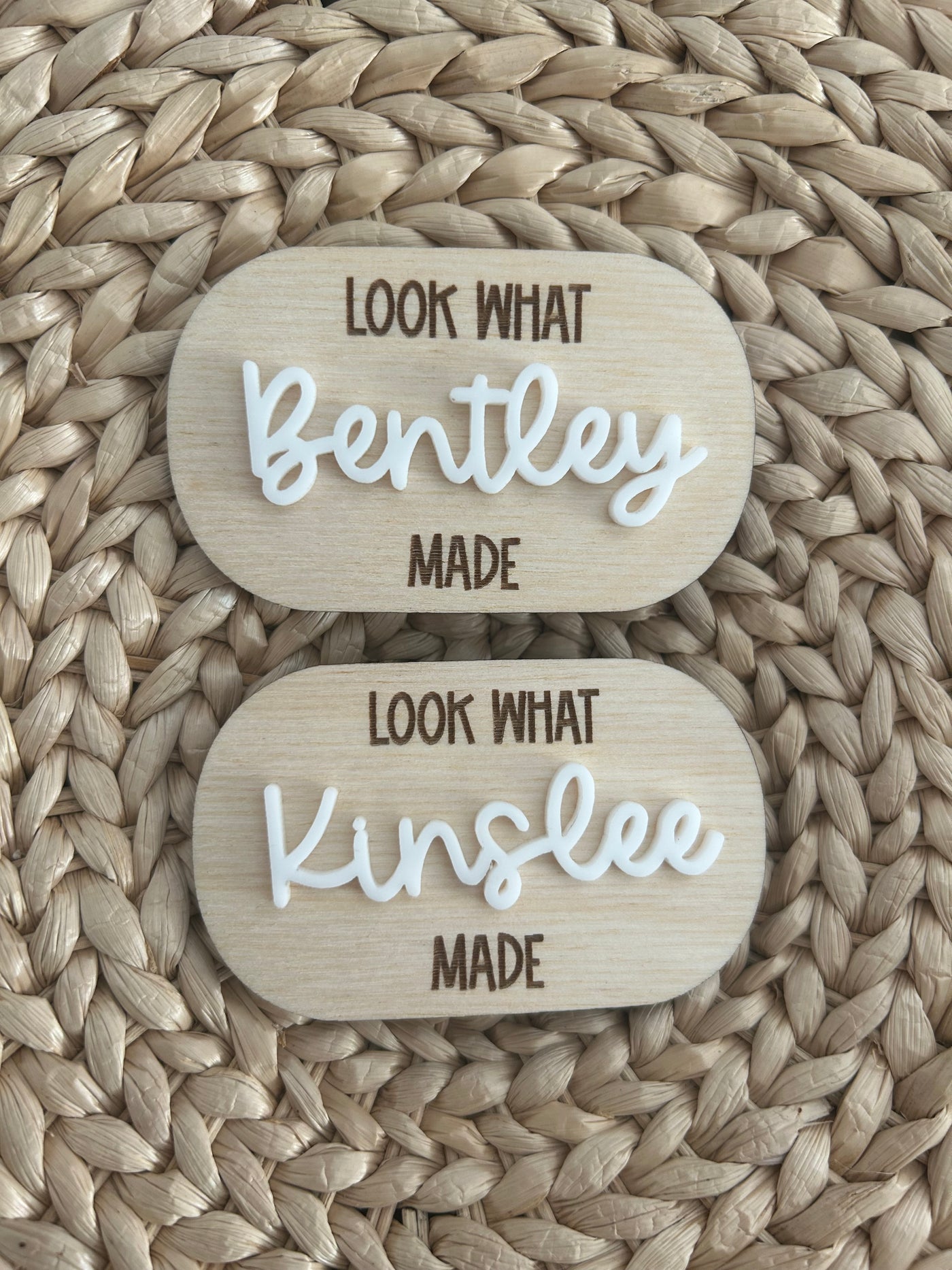 "Look What I Made" Magnet with 3D Acrylic Name