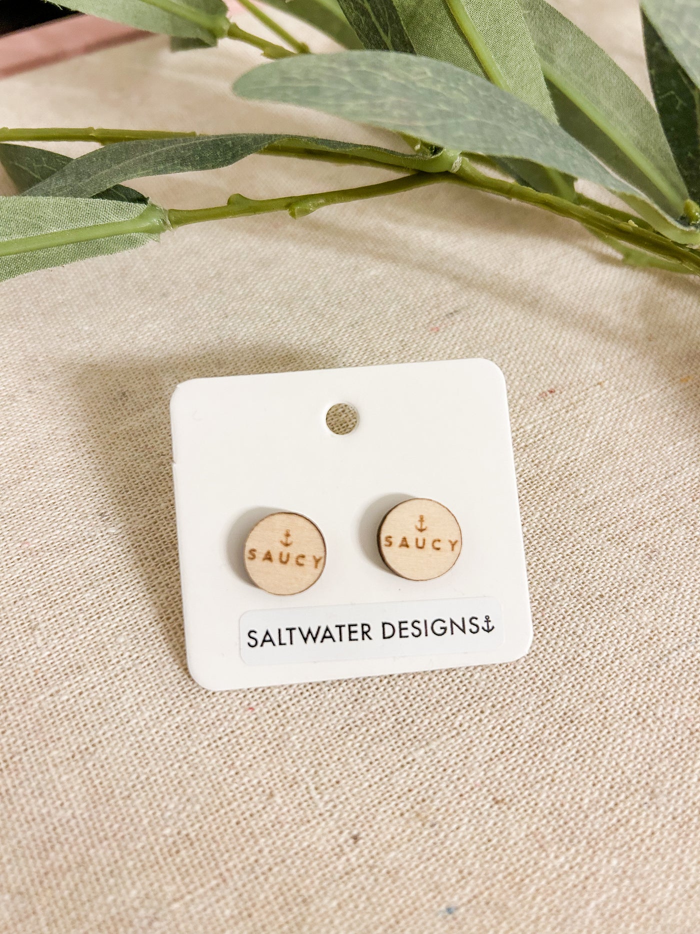 SWD Wooden Stud Earrings