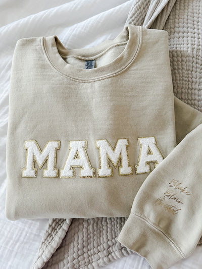 *PRE ORDER* (Ready Early April) "MAMA" Chenille Patch Unisex Crewneck