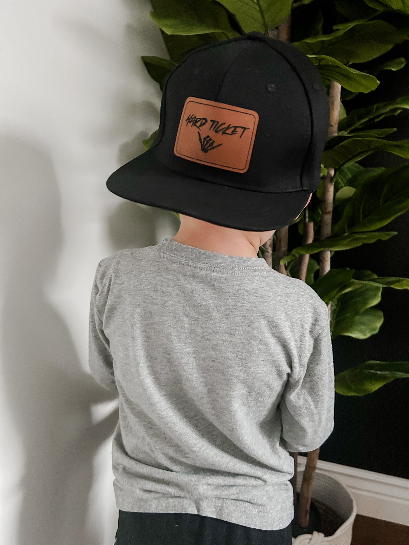 "Hard Ticket" Leather Patch Youth Baseball Hat