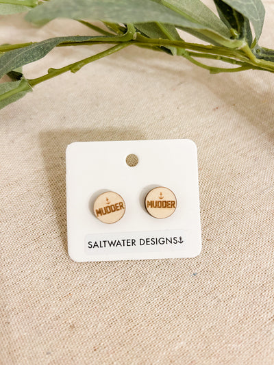 SWD Wooden Stud Earrings