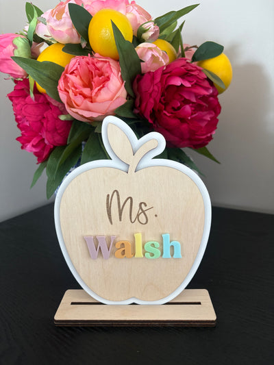 Teacher Apple Desk Sign