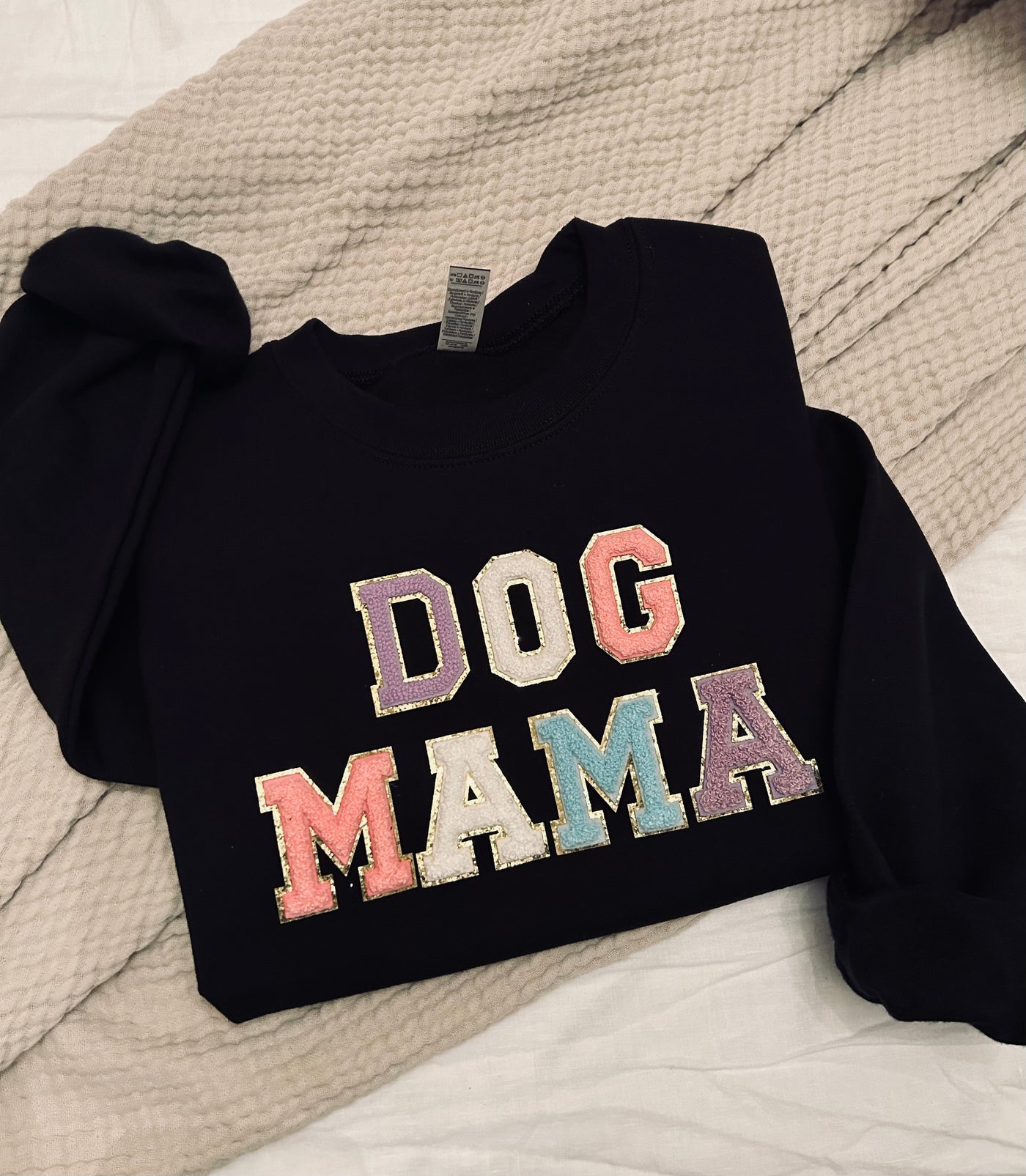 "DOG MAMA" *PRE ORDER* (Expected Completion Early/Mid June) Chenille Patch Unisex Crewneck