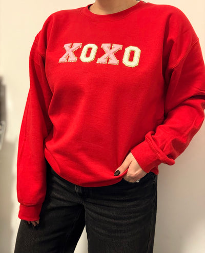 "XOXO" Chenille Patch Unisex Crewneck