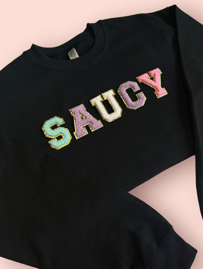 ** PRE-ORDER ** "SAUCY" Chenille Patch Unisex Crewneck (Completion early February)