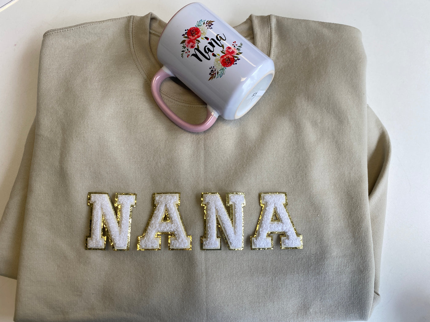 "NANA" *PRE ORDER* (Expected Completion Early/Mid June) Chenille Patch Unisex Crewneck