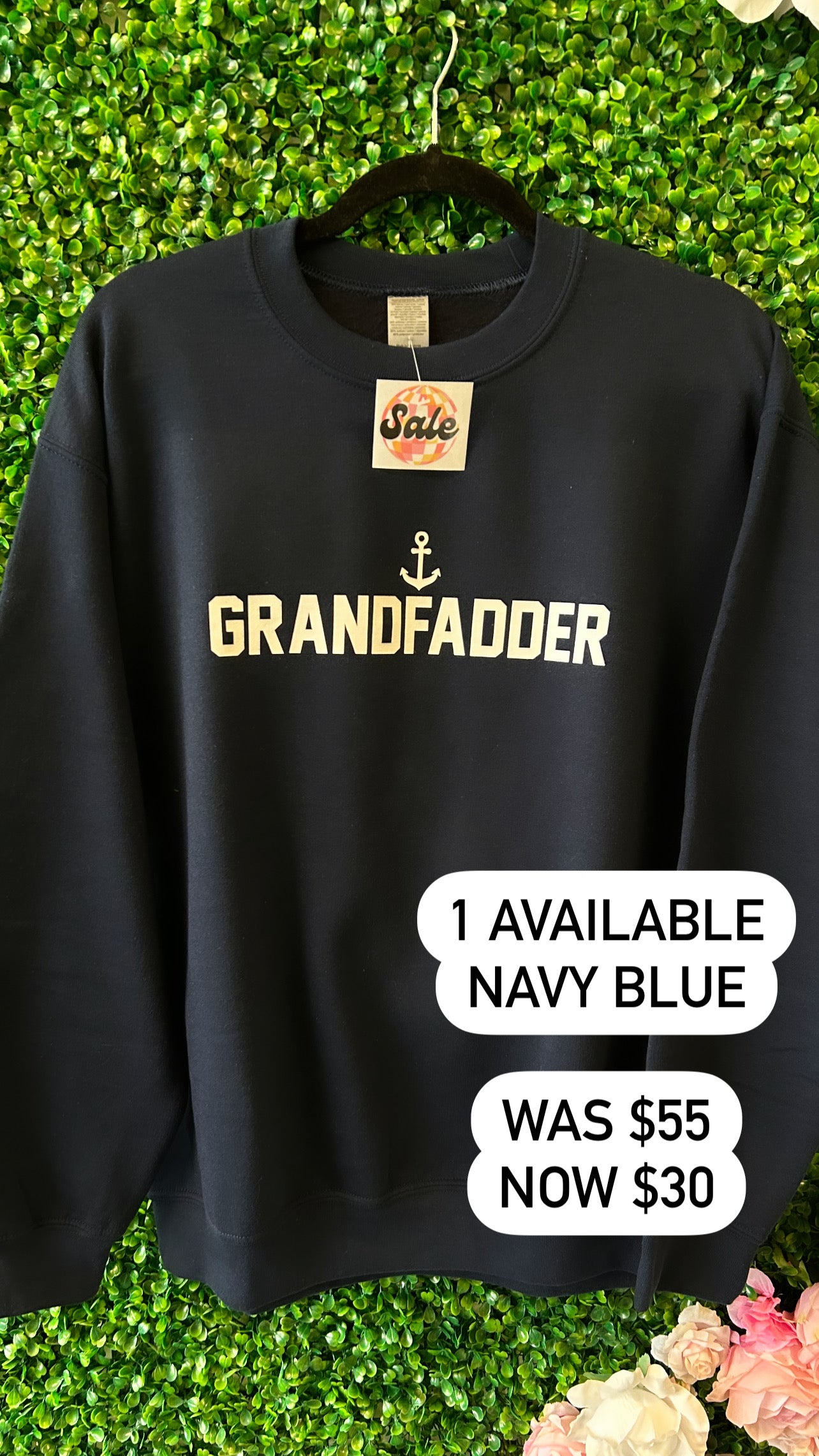 *CLEARANCE* Grandfadder Crewneck Sweatshirt - Navy Blue - Size Medium