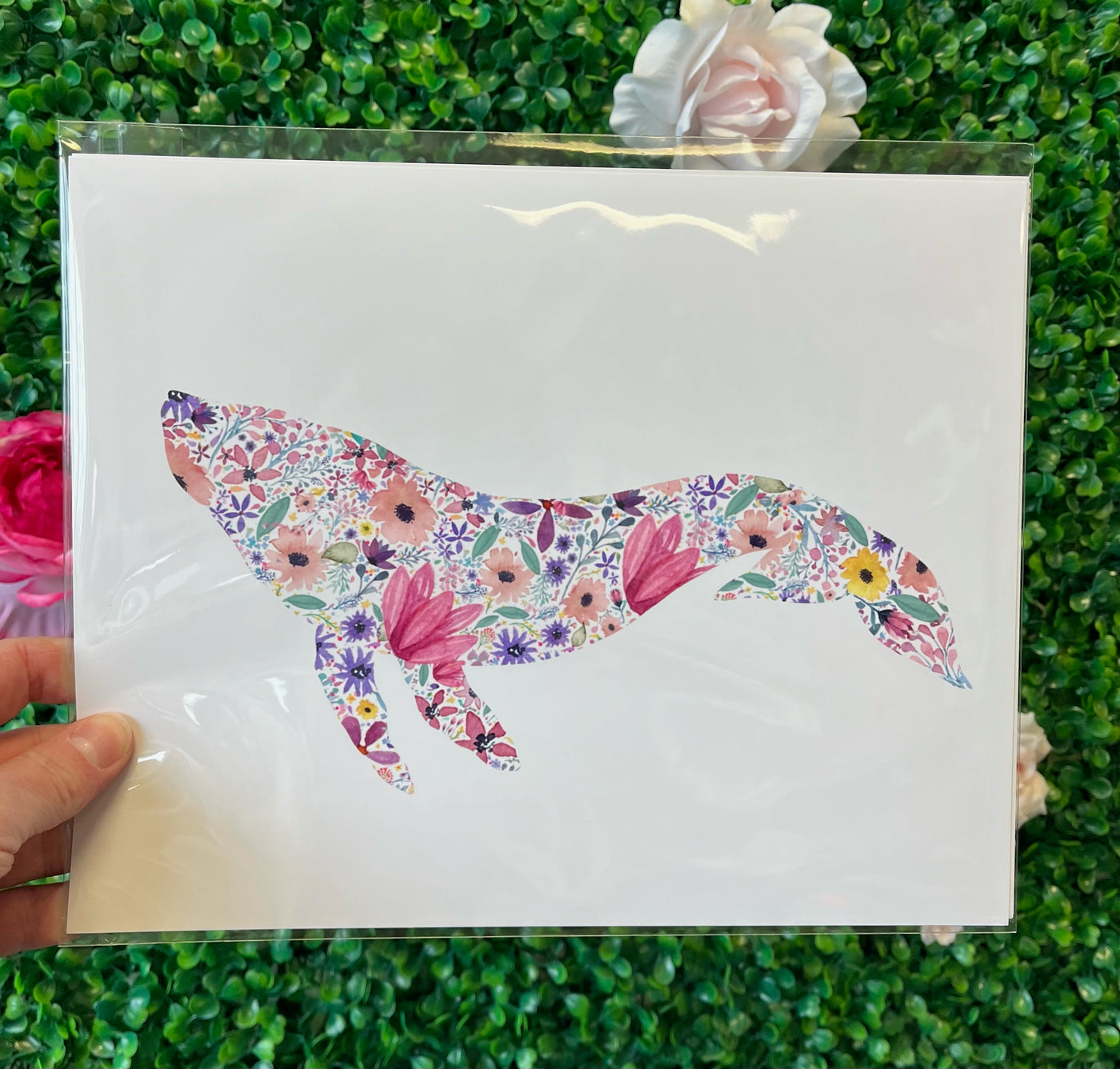 "Floral Whale" 8x10 Print