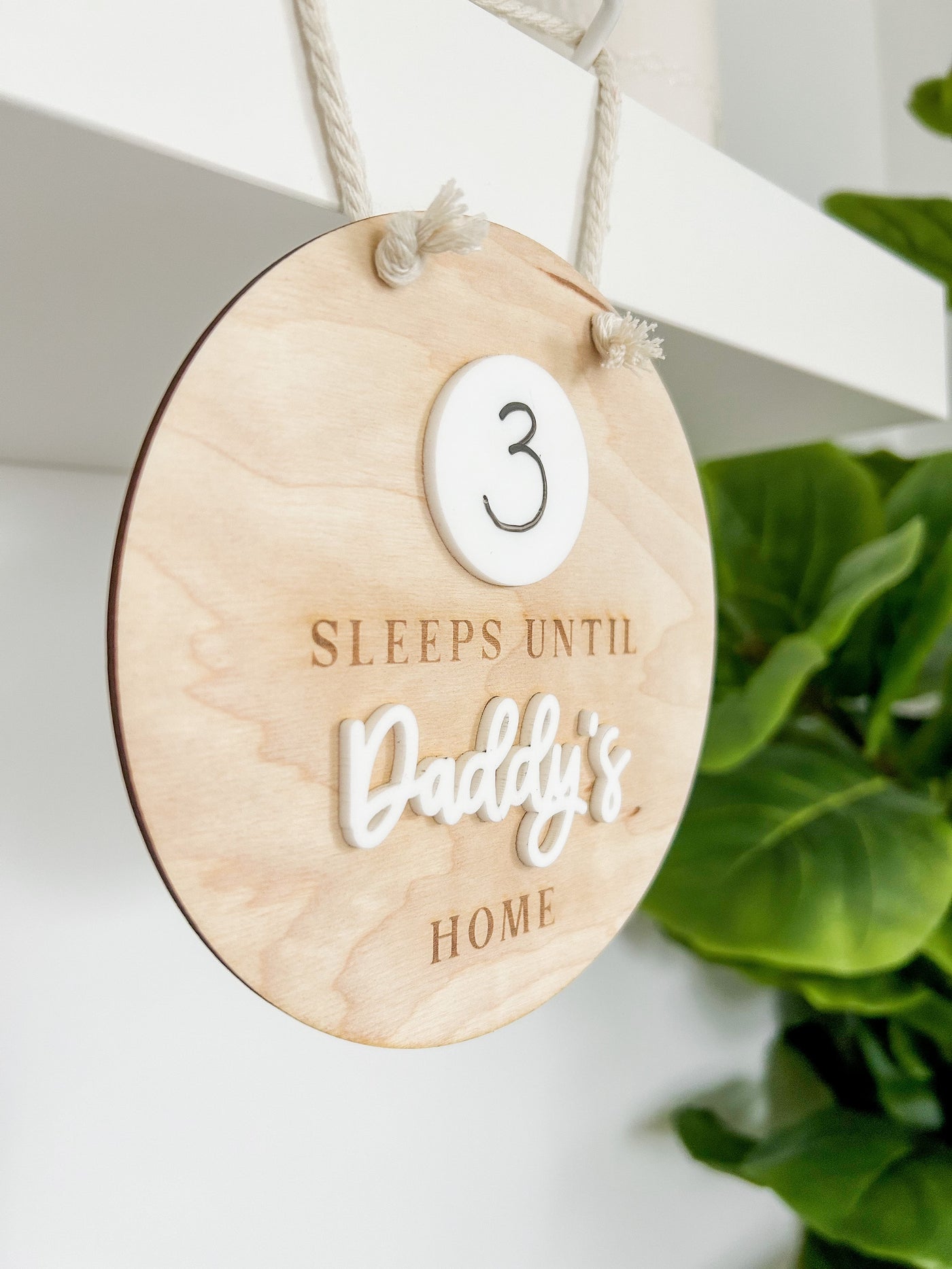 Sleeps Until Daddy’s Home Dry Erase Countdown Sign