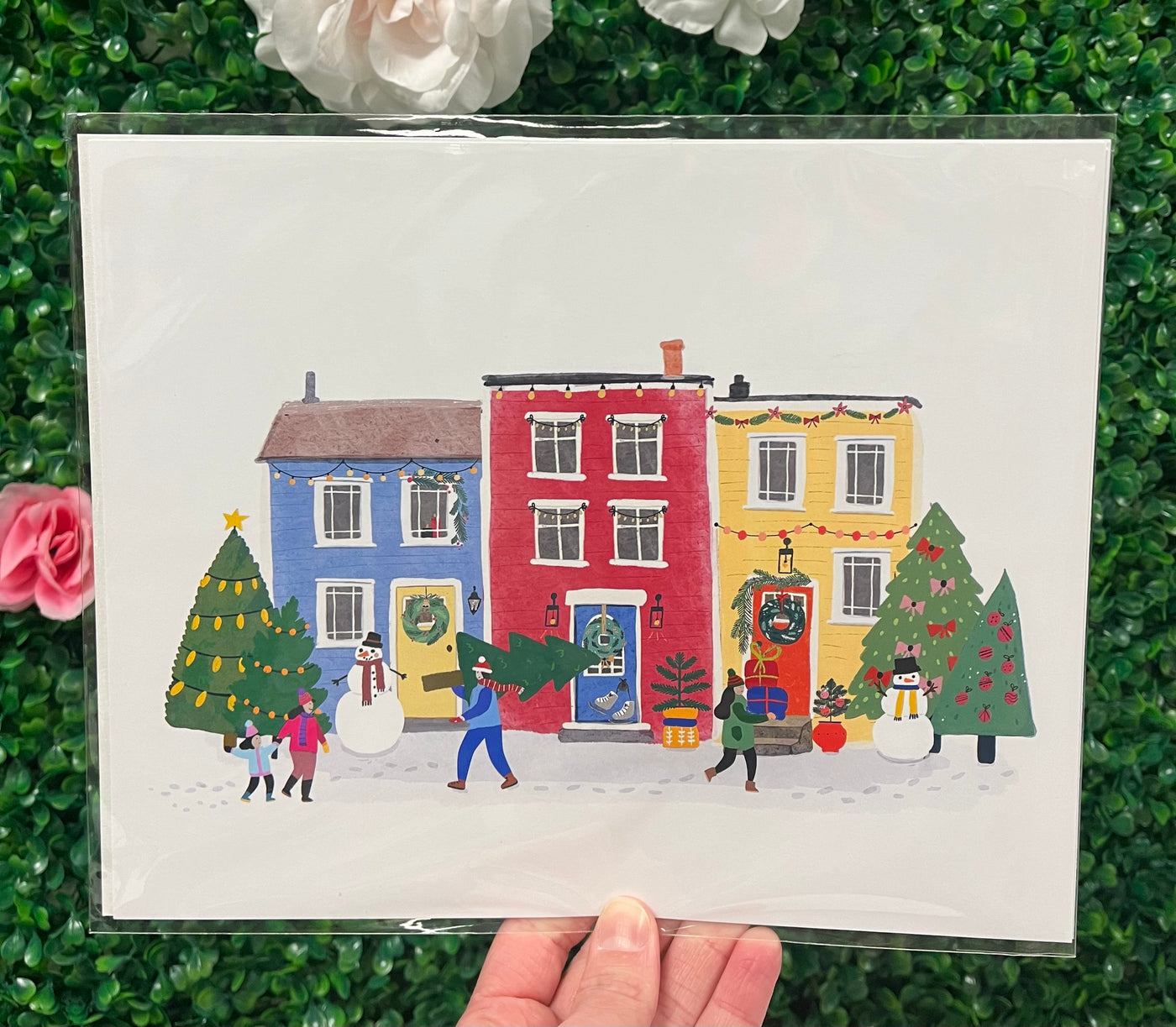 "Christmas Rowhouses" 8x10 Print