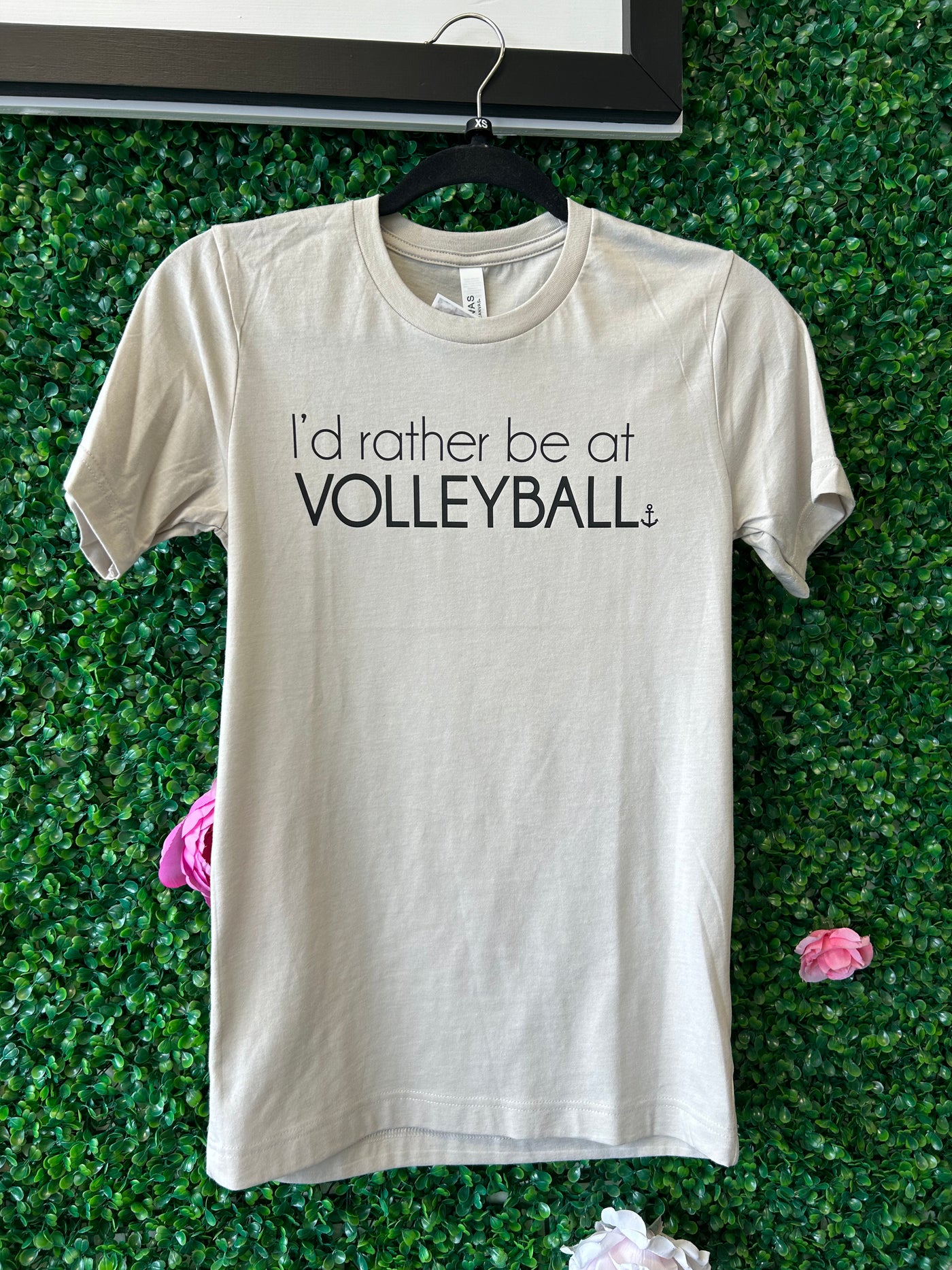 *CLEARANCE* “I'd Rather Be At Volleyball" Unisex T-Shirt  - Sand Beige - Size Adult XS