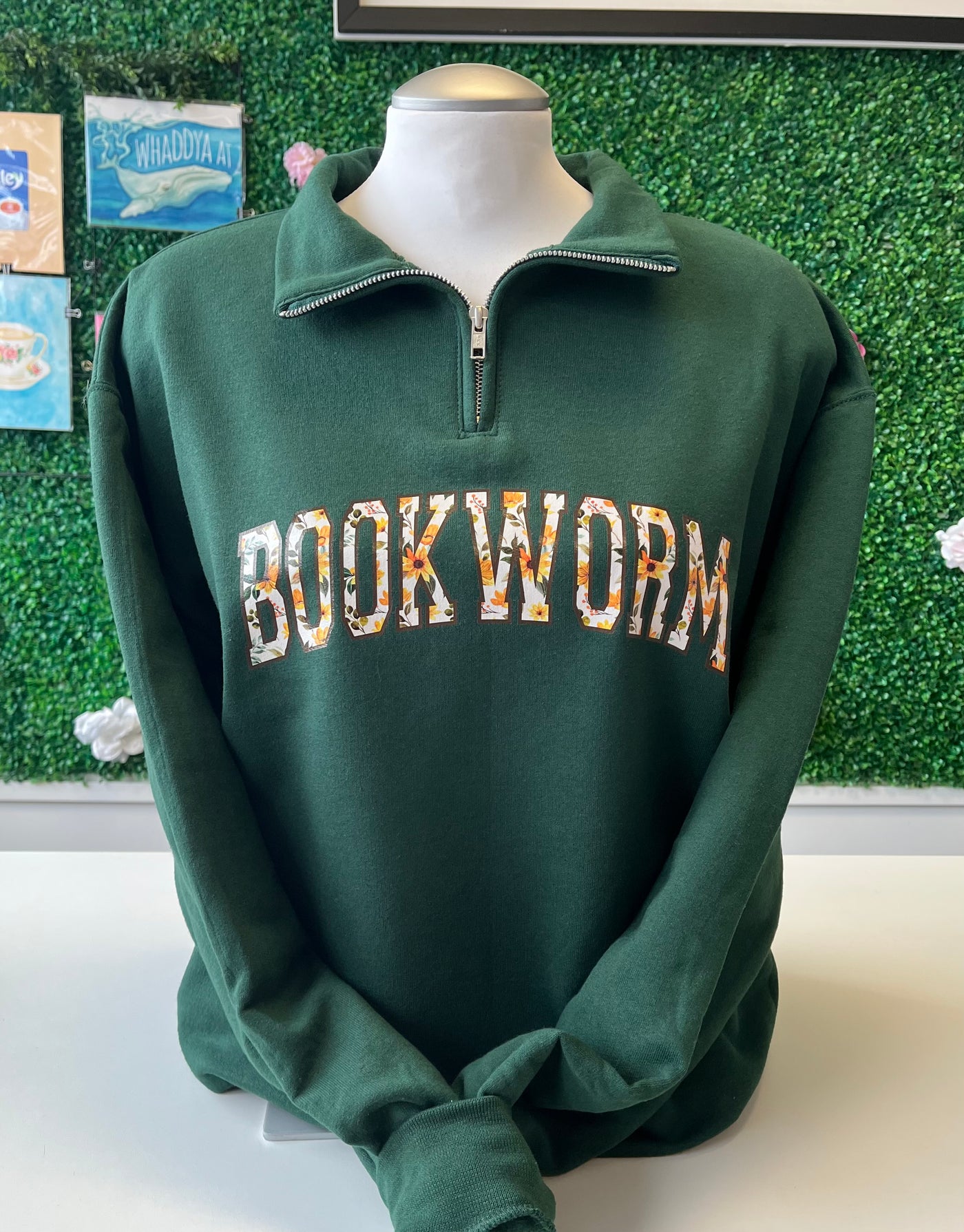 "Bookworm" Unisex Quarter-Zip Sweatshirt
