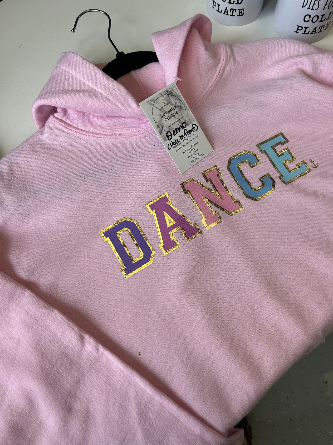 Imperfectly Perfect "Dance" Varsity Youth Hoodie - XL Youth - Light Pink