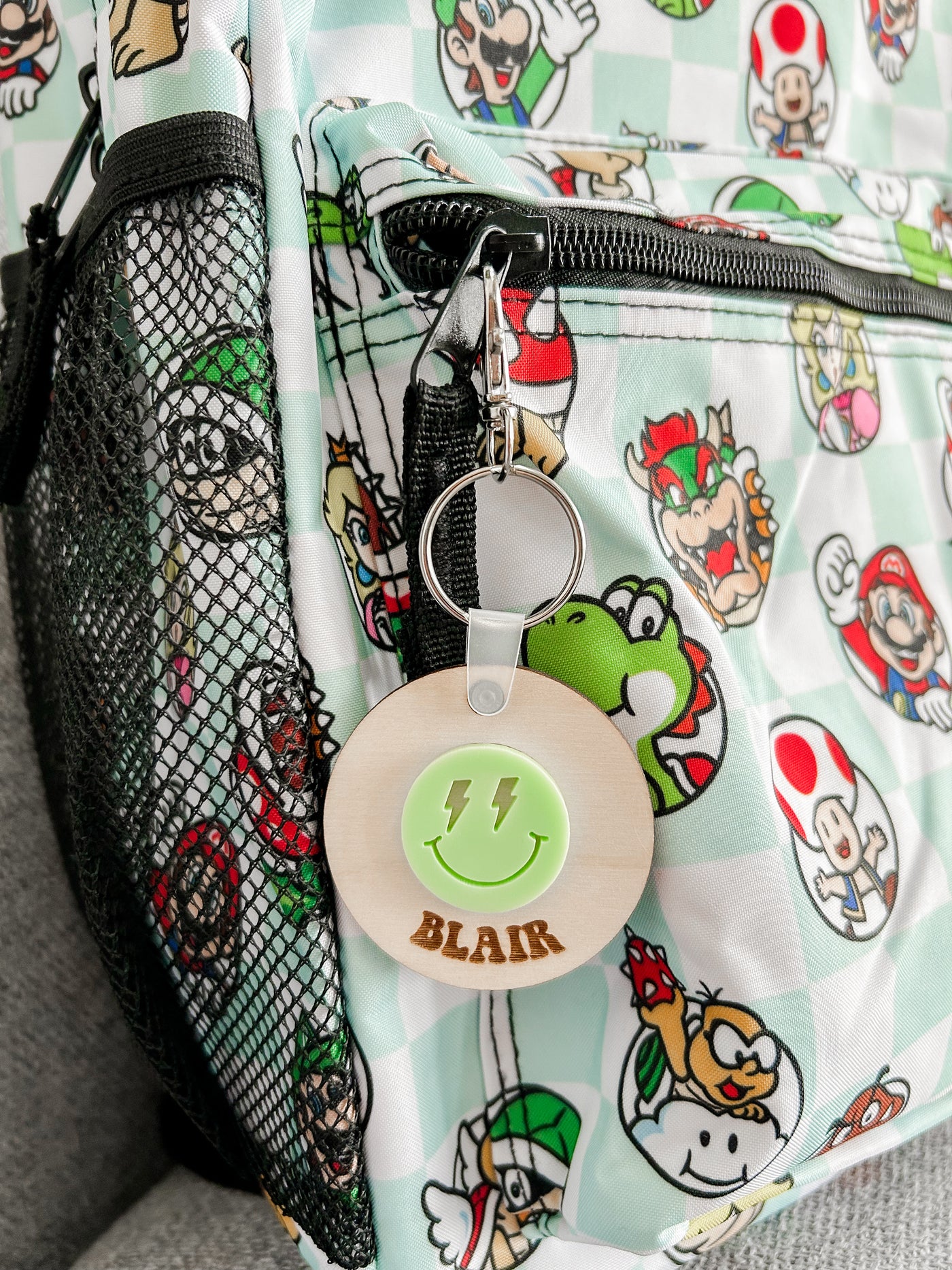 Personalized Smiley Face Keychain