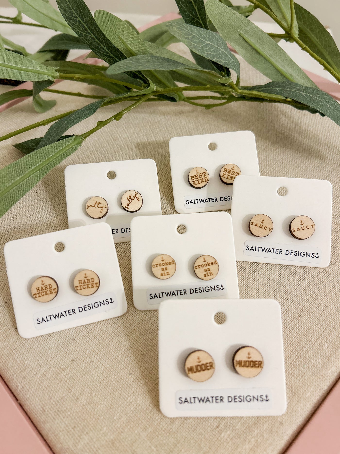 SWD Wooden Stud Earrings