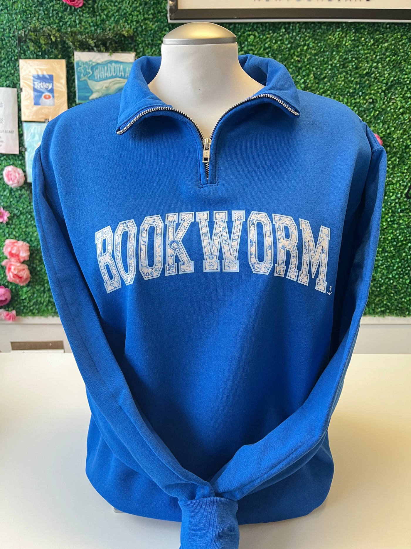 "Bookworm" Unisex Quarter-Zip Sweatshirt