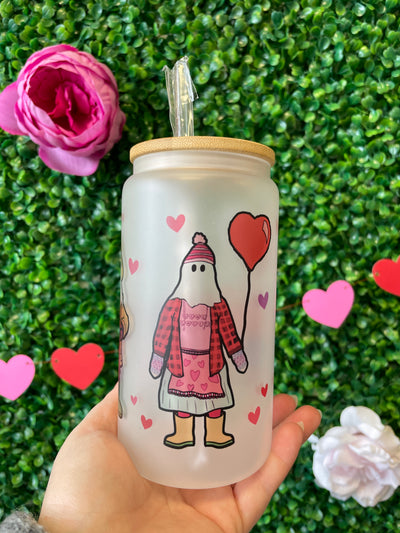 Valentine's Mummers Glass Can