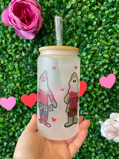 Valentine's Mummers Glass Can
