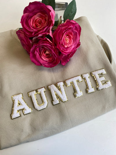 "AUNTIE" *PRE ORDER* (Expected Completion Early/Mid June) Chenille Patch Unisex Crewneck