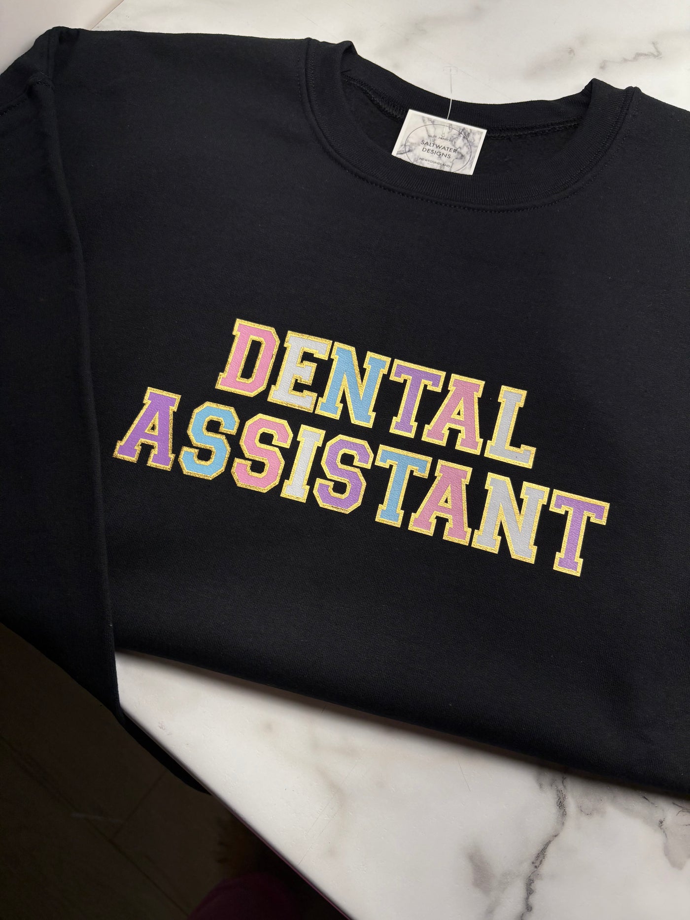 "Dental Assistant" Varsity Unisex Crewneck Sweatshirt