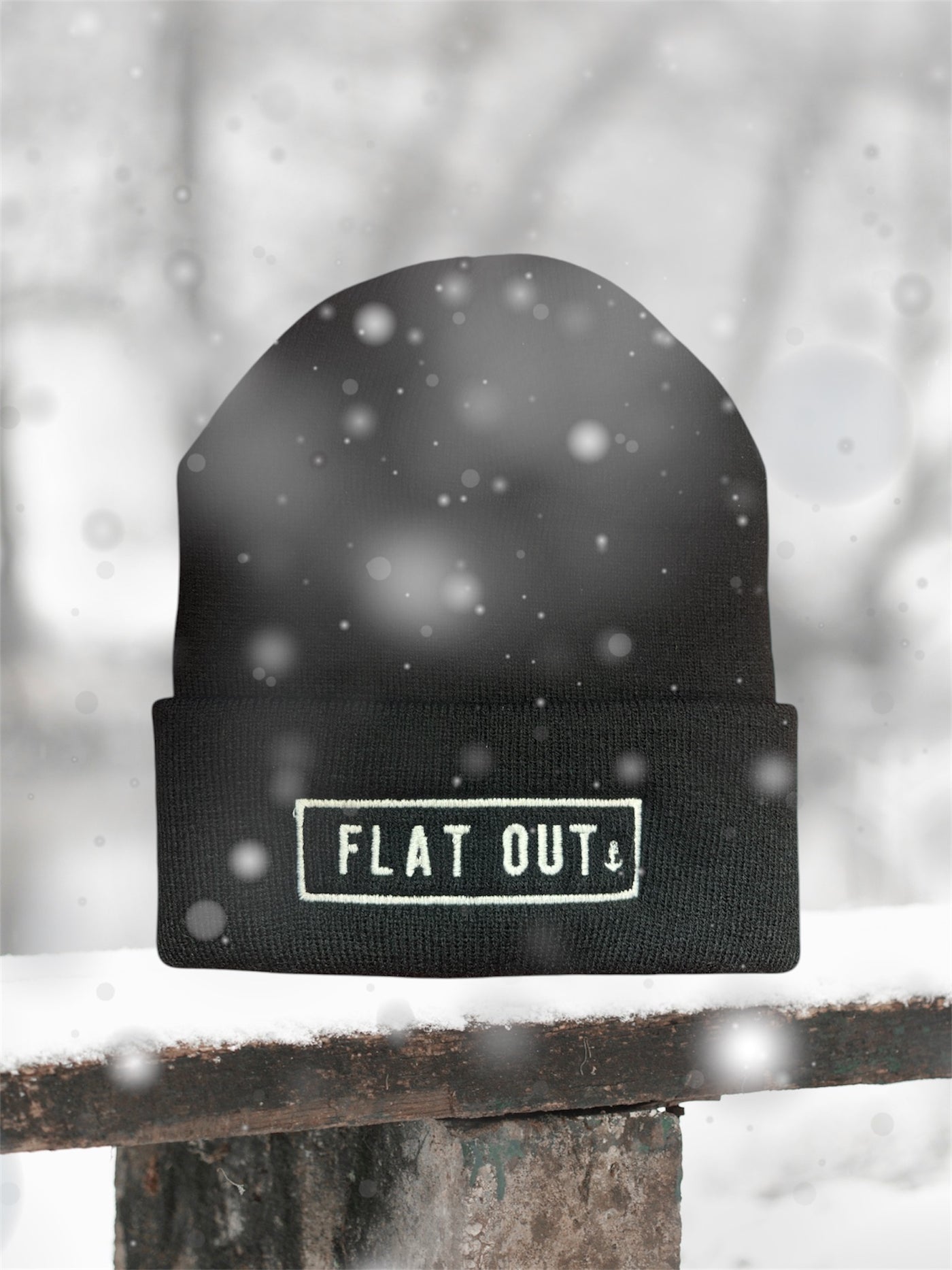 “Flat Out” Embroidered Beanie