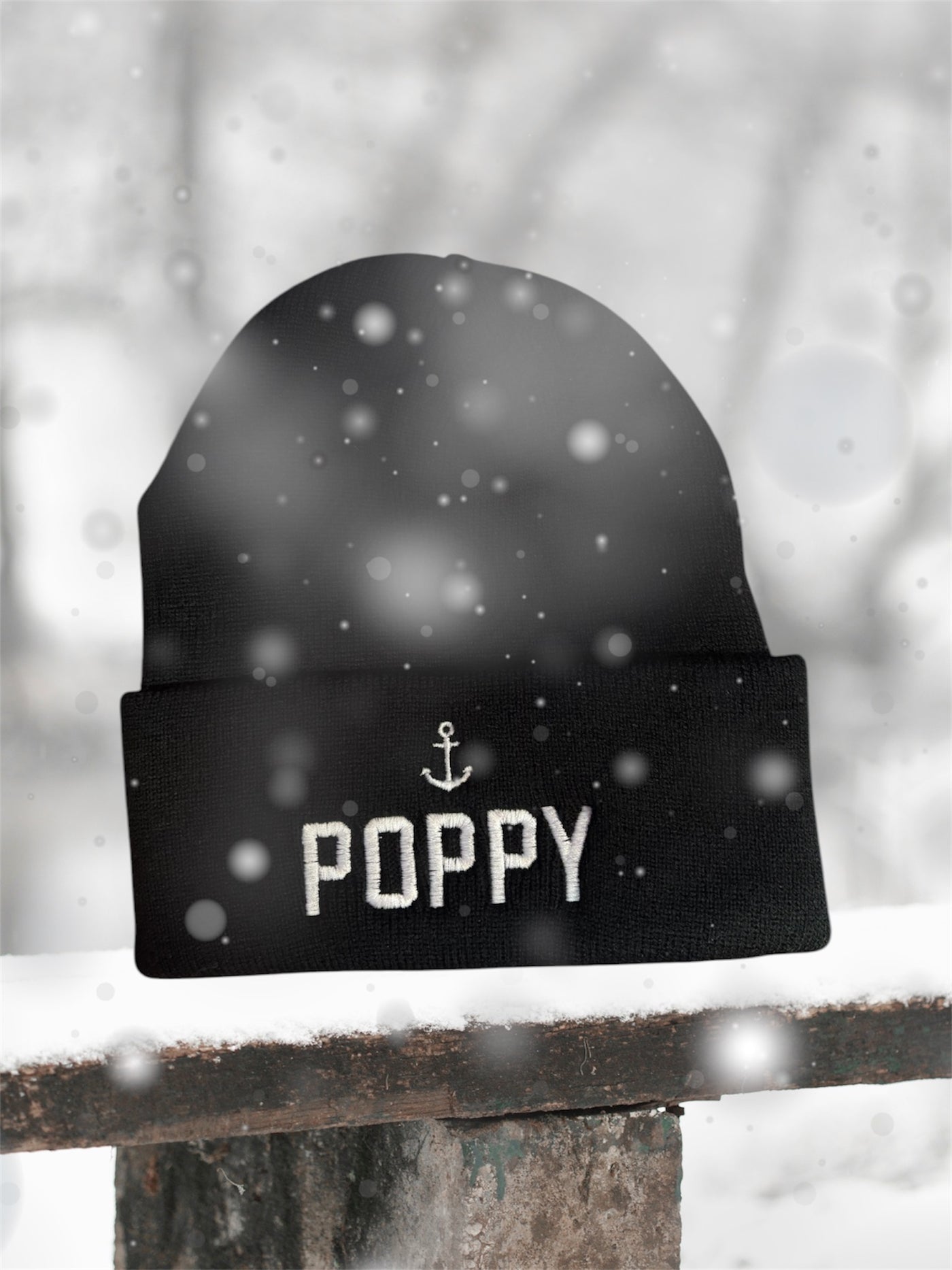 “Poppy" Embroidered Beanie