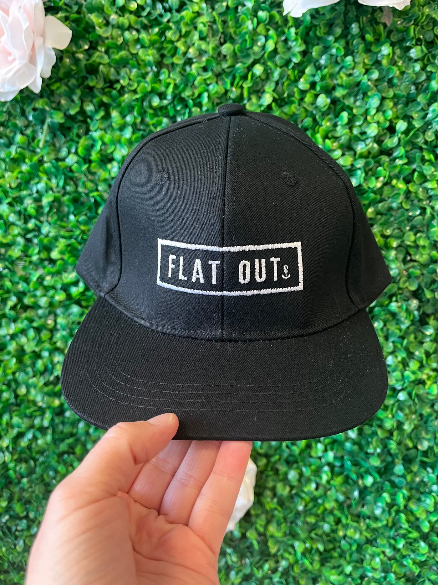 "Flat Out" Embroidered Flat Brim Youth Baseball Hat