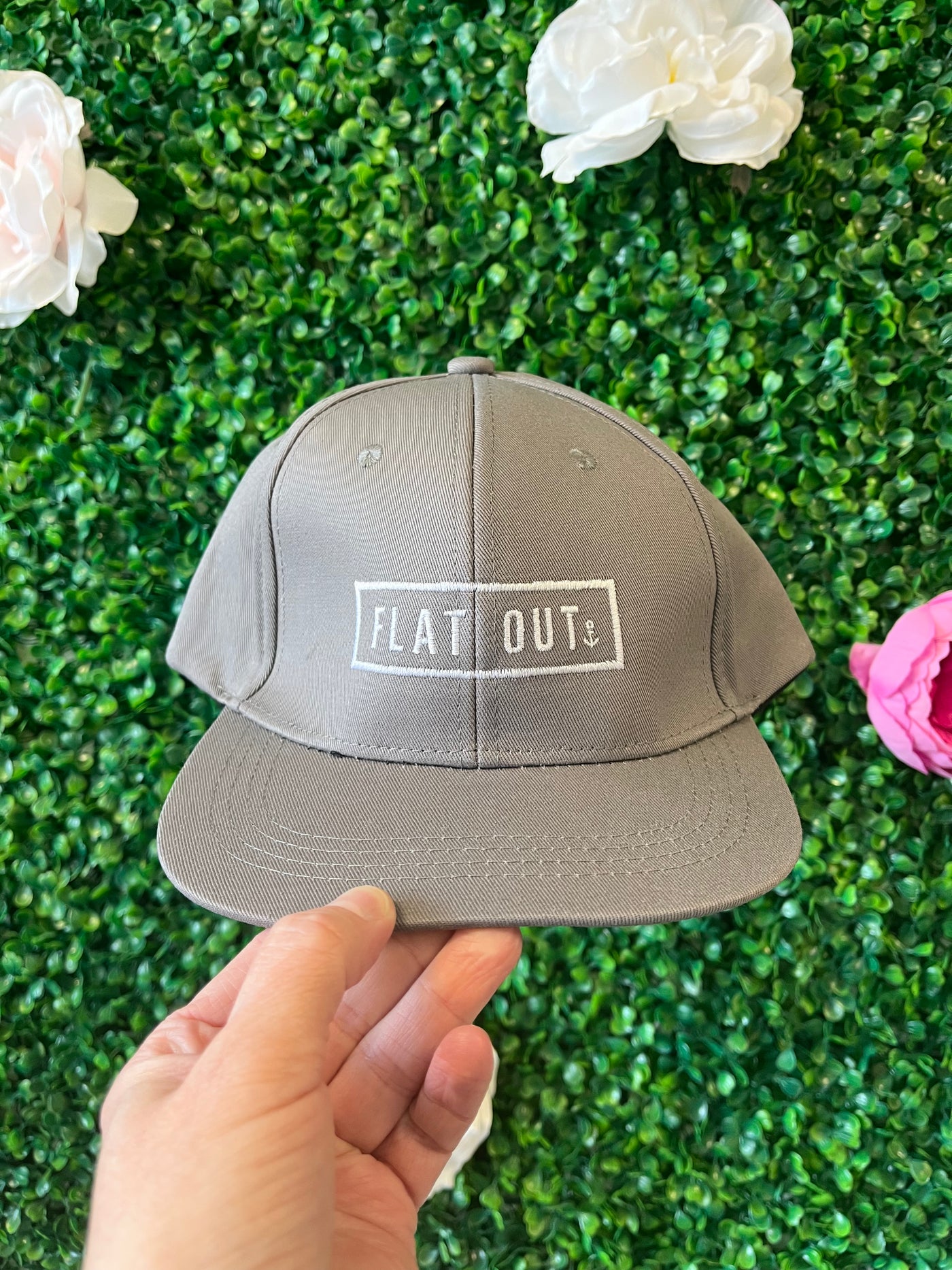 "Flat Out" Embroidered Flat Brim Youth Baseball Hat