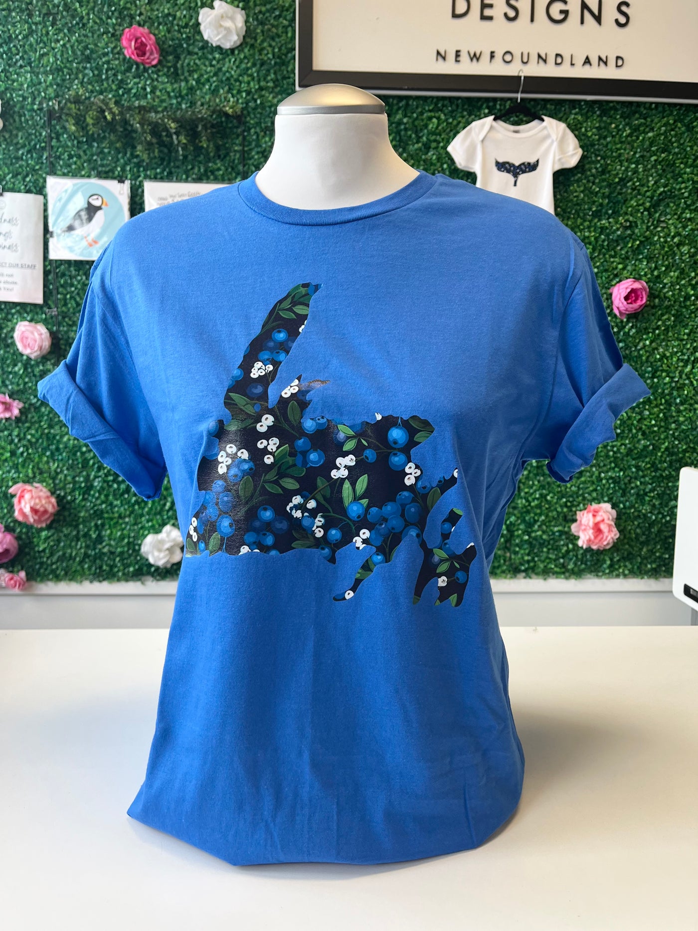 Sea Bloom Designs Blueberry Newfoundland Map T-Shirt