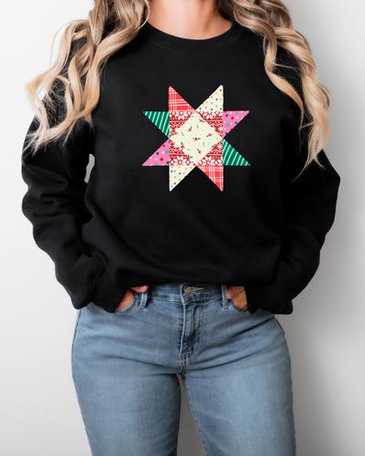 Sea Bloom Designs “Christmas Quilt” Unisex Crewneck Sweatshirt