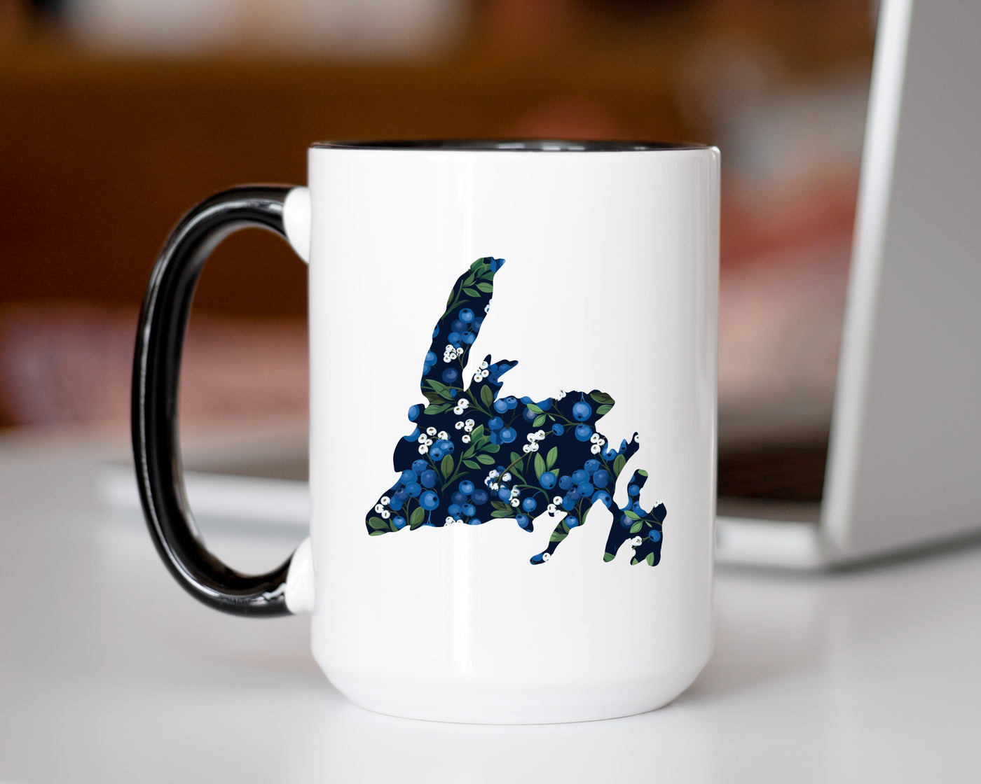 Sea Bloom Designs Blueberry Newfoundland Map 15oz Mug