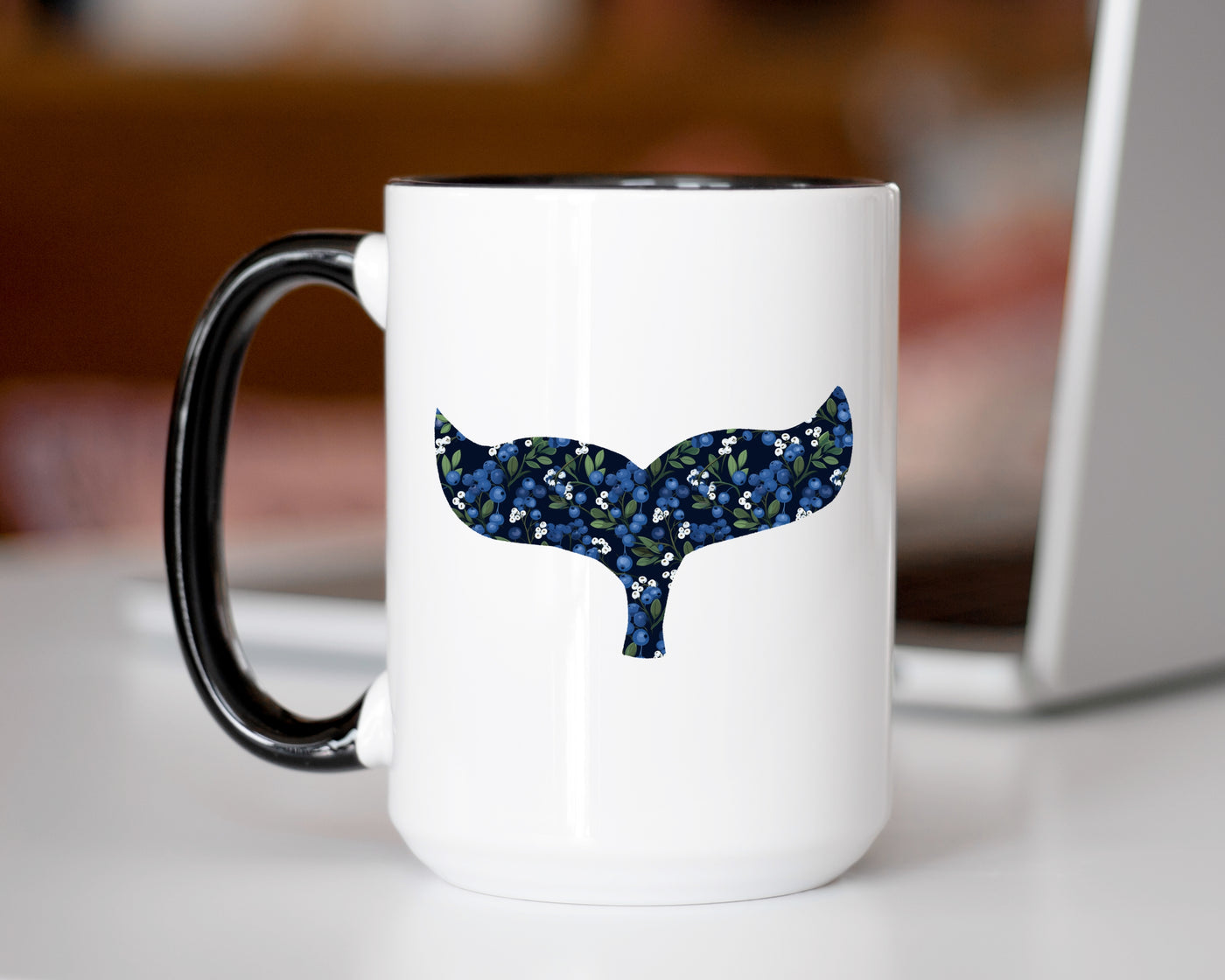 Sea Bloom Designs Blueberry Whale Tail 15oz Mug