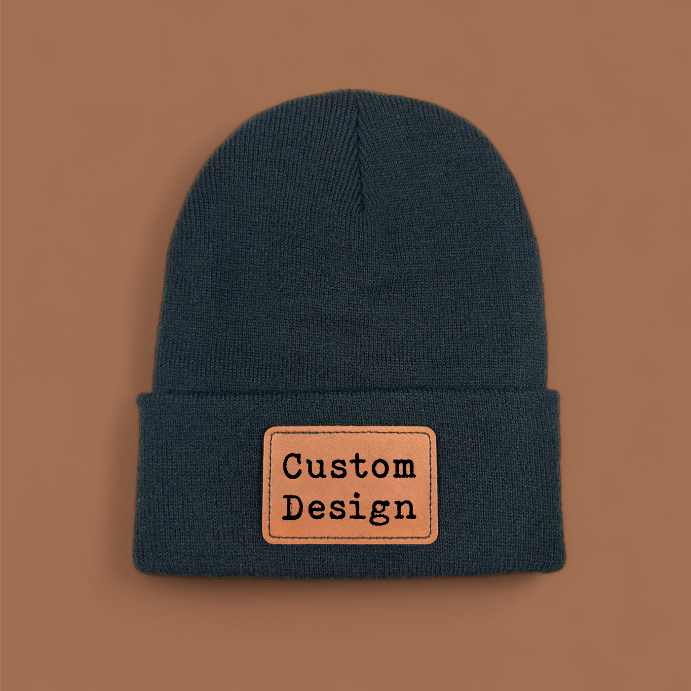 Custom Beanie (Leatherette Patch)