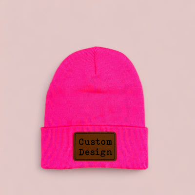 Custom Beanie (Leatherette Patch)