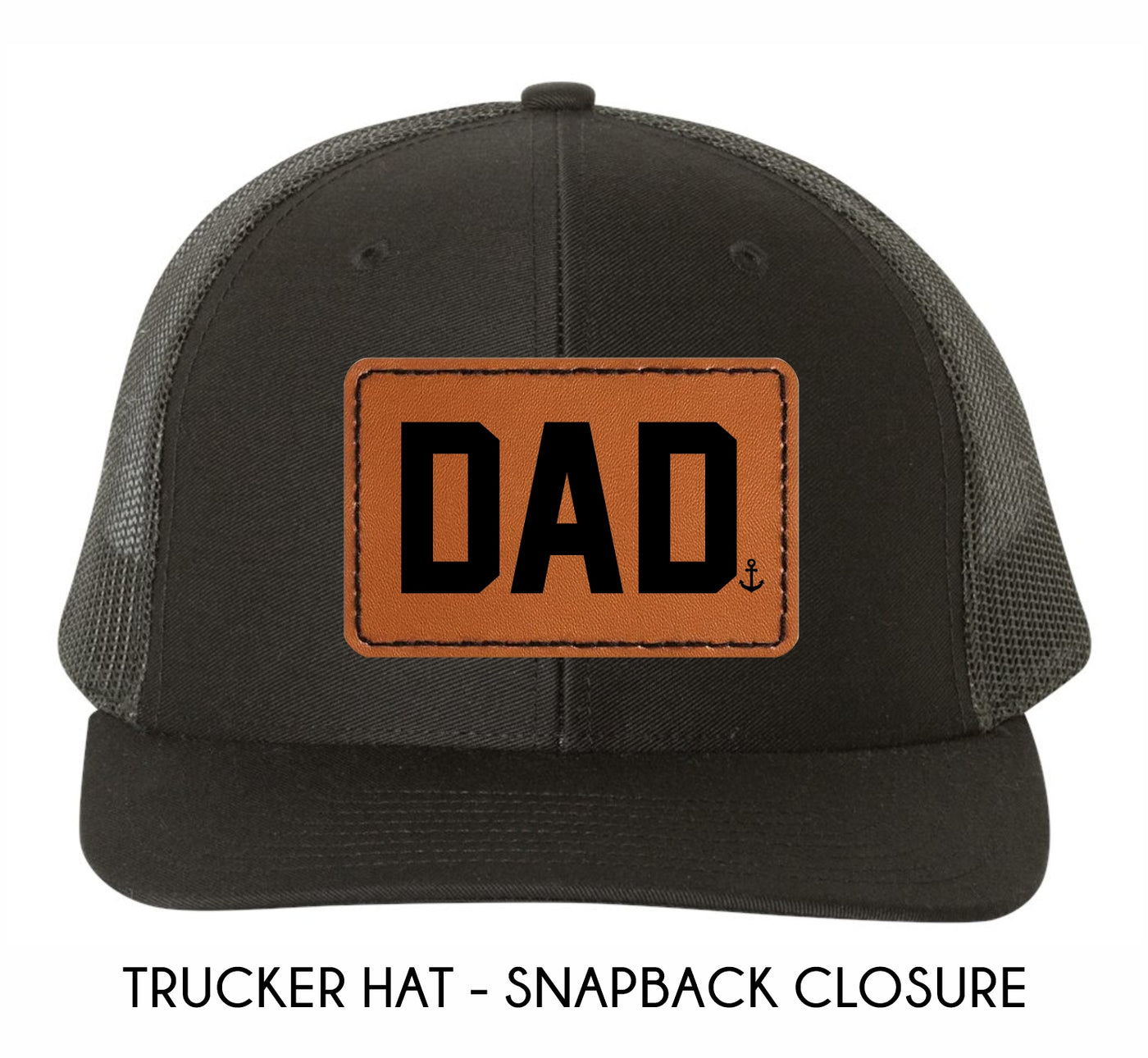 "Dad" Leather Patch Adult Baseball Hat