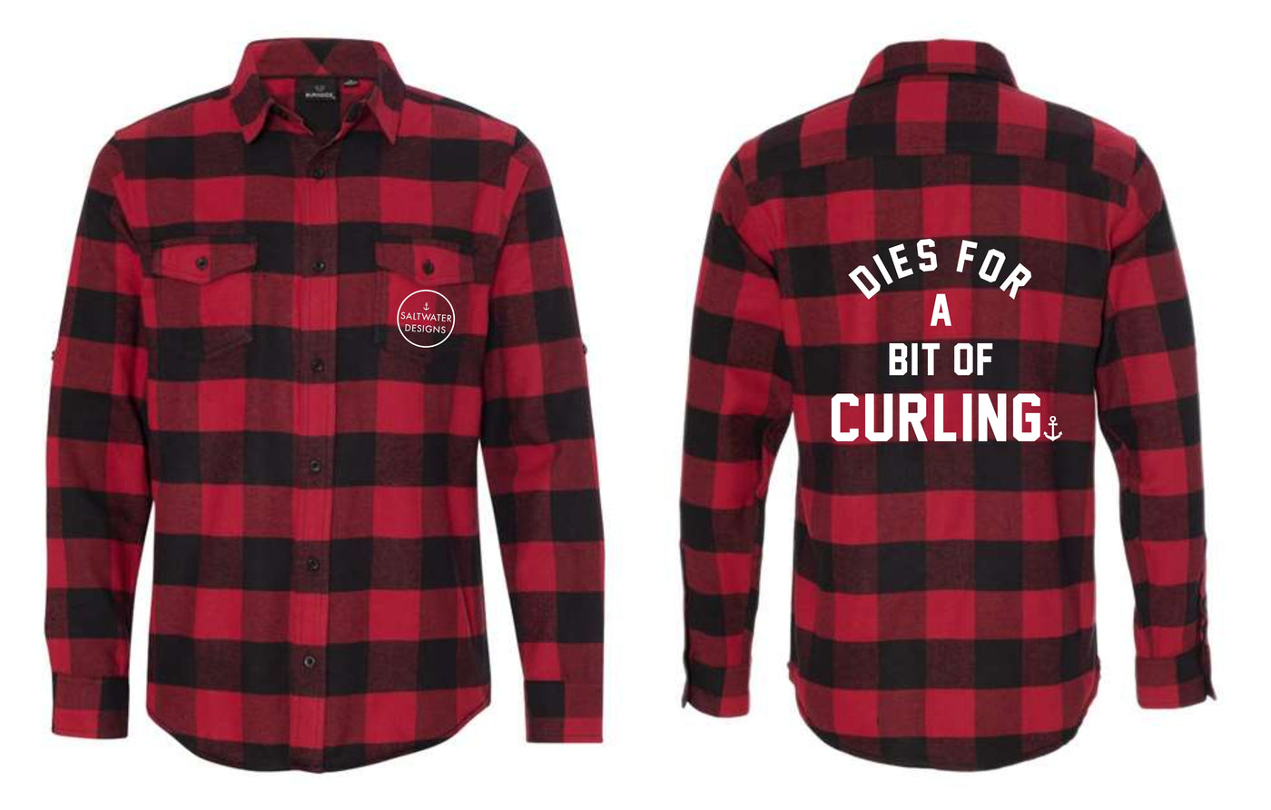 "Dies For A Bit Of Curling" Unisex Plaid Flannel Shirt