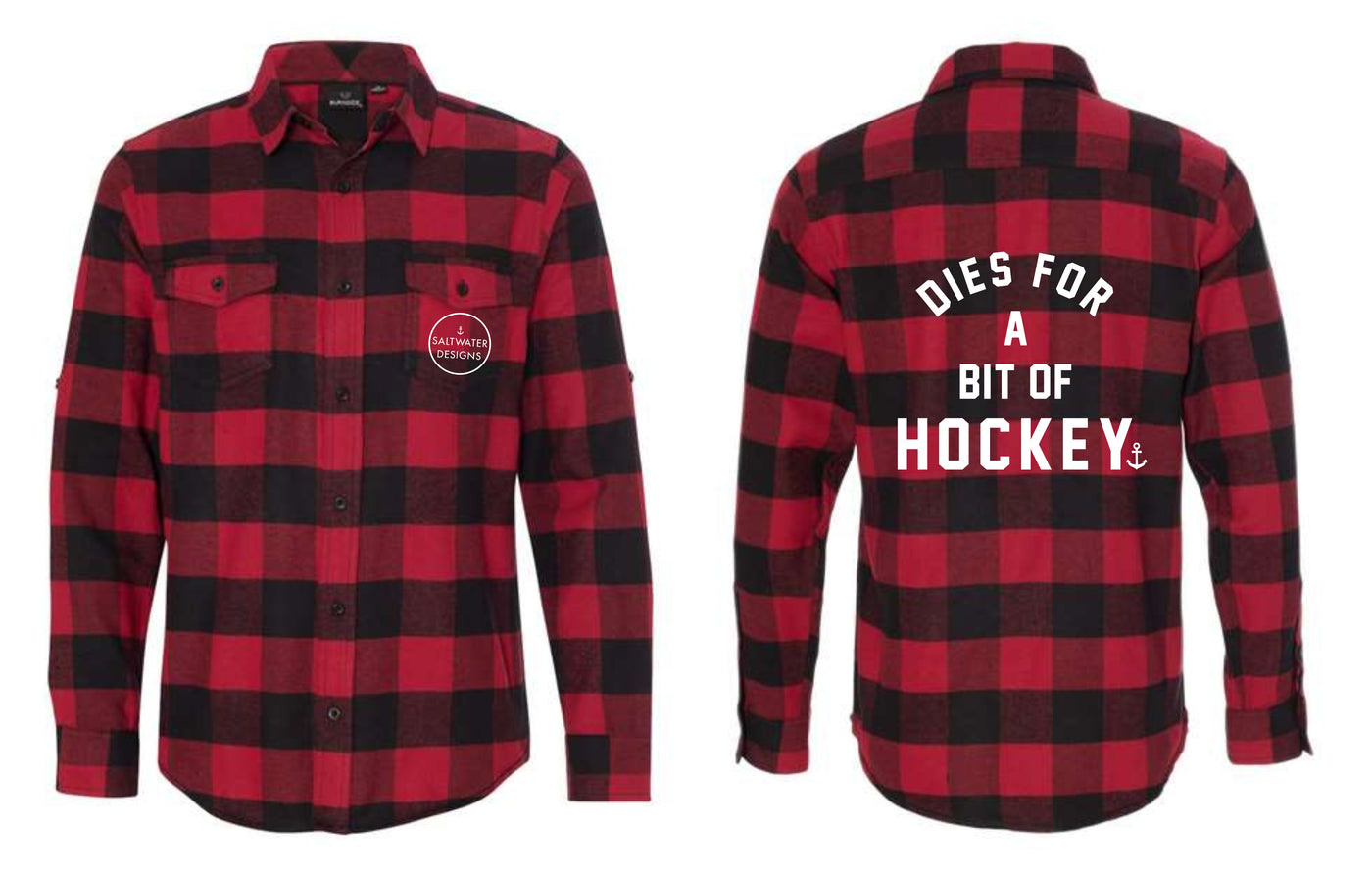 "Dies For A Bit Of Hockey" Unisex Plaid Flannel Shirt